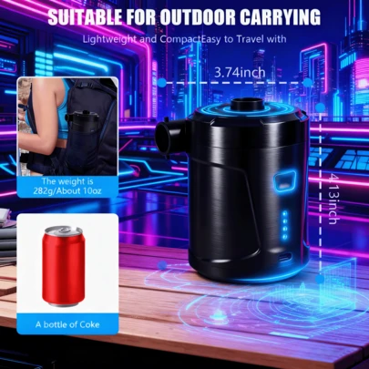 5200mAh Rechargeable Portable Electric Air Pump, Suitable For Outdoor Camping Inflatable Mattress, Cushion, Bed, Swimming Ring And Other Inflatable Products