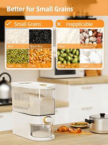 [Delivery Within 2-7 Days In The United States] 1 Large-Capacity Rice Container With Measuring Cup, Moisture-Proof And Insect-Proof Sealed Grain Storage Jar, Slit-Style Household Rice Bucket, Sealed Lid Narrow-Mouth Multi-Grain Storage Barrel, Pressure-Sealed Rice Container, Suitable For Rice, Mixed Grains, Cereals, Flour, And Pet Food. Household Sealed Rice Jar, Kitchenware. Sealed Rice Storage Container, Rice Storage Box, Rice Bin. Food- Odorless Material. Moisture-Proof And Insect-Proof. See-Through Rice Storage Container. Resists Moisture, Moths, Insects, And Mold. Easy To Clean. Durable And Long-Lasting. Convenient Rice Storage. - Multicolor - View 4