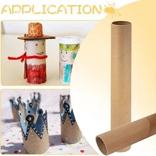 10个空白纸板卷筒，3种尺寸，适用于工艺品和DIY艺术项目，可用作卫生纸卷筒、棕色纸板管，也可用于手工制作、DIY项目、课堂美术用品和手工纸管制作。 - 棕色 - 查看 5