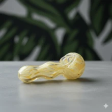 4" Handmade Glass Product, Creative Curved Tube, Household Gadgets, Holiday Gift, Birthday Gift, Gift For Friends,Yellow Particle - Yellow Particle - View 2