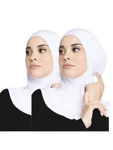 1入組女士柔軟彈性頭巾，伊斯蘭頭巾圍巾頸套頭帶發帶頭巾 - A - 查看 30