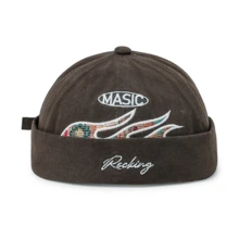 1pc Women's MA5IC Embroidered Brimless Docker Cap - Rocking Flame Pattern, Lightweight Soft Stretchy, Adjustable Casual Skullcap For Spring Summer, Sweet Gifts - Masic Fire Landlord Hat - View 10