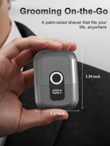 Men's Electric Shaver With Digital Display, Rechargeable Foil Shaver, Ultra-Portable Wet & Dry Razor, Compact Travel Shaver – Holiday Gift For Him, Father's Day Gift - Xám - Xem 2