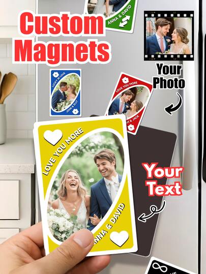 1/3/5pcs Custom Fridge Magnet, Personalized Photo Fridge Magnets, Personalized Stickers, Print Any Of Your Design Home Decoration Photo Refrigerator Magnets Office And Kitchen - Locker Magnets Exquisite, High-Quality Custom