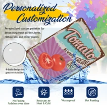 Vintage Tomato Sign - Fruit Metal Sign - Retro Decorative Sign Wall Decor Home Decor - 1PC - Übersicht 4