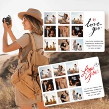 可定制照片冰箱贴 - 个性化亚克力不规则磁贴 | 定制照片拼贴，适合家庭、情侣、宠物 | 周年纪念日、母亲节等节日的完美个性化礼物 - 白色2 - 查看 8