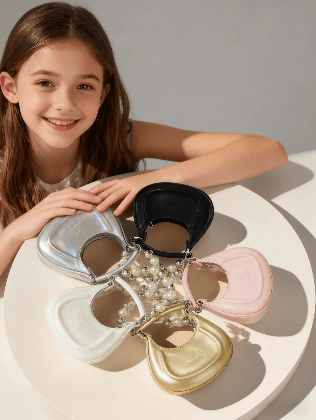 Kids New Fashion Crossbody Bag, Mini Chain Shoulder Bag, Makeup Bag, Coin Purse, & Delicate Small Bag, Holiday Gift, Gold, Silver, Black, Pink, White - Multicolor - View 1