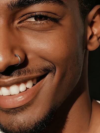 High Quality D-Shape Nose Piercing Ring, 316L Stainless Steel 18K Gold Plated Fake Nose Stud, Suitable For Daily Wear By Men And Women