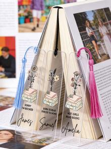 Personalized Acrylic Tassel Bookmarks (1/3/5 Per Pack) – Customizable With Text And Designs, Making Them The Perfect Gift For Book Lovers, Holidays, And Teachers. Also Suitable As Home Decor, Wedding Gifts, And Presents For Other Book Lovers. - Multicolor - View 3