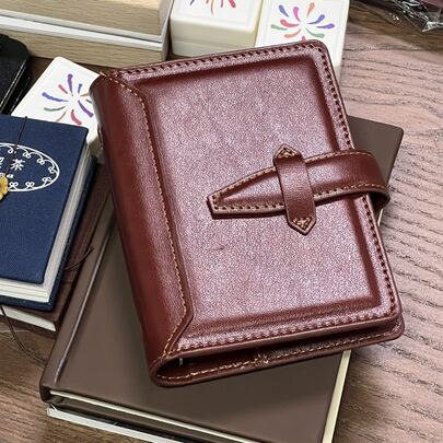 دفتر جيب صغير M5 بلون أسود-بني، تصميم بسيط، حجم مدمج مناسب للحمل، 40 صفحة فارغة قابلة للاستبدال، مناسب لملاحظات الاجتماعات والسجلات المكتبية والدراسة، غلاف صلب، لوازم مدرسية، موسم العودة إلى المدرسة