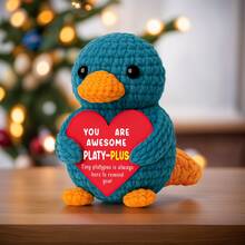 4pcs/Set Handmade Crochet Desktop Decor Ornaments, Cute Bee, Lion, Pig, Platypus Plush Toys, Great Birthday Gifts For Best Friends, Girlfriends, Sisters, Mothers, Grandmothers, Coworkers, Family, Keychain Hangers, Positive Vibes, Party, Christmas, Valentine's Day, Thanksgiving, Home Bedroom Decor, Small Gifts, Souvenirs - Multicolor - View 12