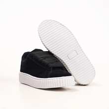 Tenis Feminino Casual Confortavel Camurca Resistente Sola Antiderrapante Ideal para Ocasiões - Preto - Visão 3