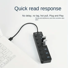 1个USB 3.0集线器，7端口USB集线器分线器，带独立开/关开关和指示灯，兼容USB-C笔记本电脑（如Pro、iMac、iPad Pro）和其他USB-C设备 - 彩色 - 查看 8
