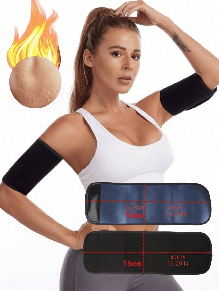 1 par de mangas de sudor para mujer - Moldeador de brazos de sauna para mejorar el efecto de sudoración para mejores resultados de adelgazamiento - Multicolor - Ver 1