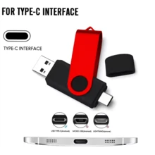 BIYETIMI OTG闪存盘 32GB 64GB 高速 USB2.0 适用于电脑手机 USB 金属迷你U盘 32GB USB闪存盘 64GB - 紅色 - 查看 5