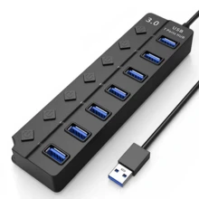 1个USB 3.0集线器，7端口USB集线器分线器，带独立开/关开关和指示灯，兼容USB-C笔记本电脑（如Pro、iMac、iPad Pro）和其他USB-C设备 - 彩色 - 查看 11