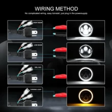 7-Inch LED Headlight With White Halo Angel Eyes, LED Headlight With High/Low Beam And Turn Signal Light, Suitable For City 4x4 Suzuki Samurai Off-Road Vehicles - A - View 4