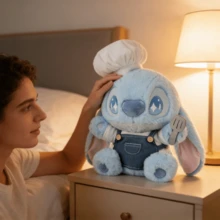 Búp bê nhồi bông Stitch ngồi hình đầu bếp trong bộ sưu tập Tiệc ẩm thực của Disney, cao 14,17 inch/36cm, hình hoạt hình Stitch dễ thương, dùng làm gối trang trí nhà cửa, quà tặng sinh nhật và Giáng sinh. - Màu xanh hải quân - Xem 2