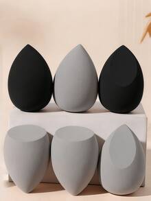 1个/2个/3个/4个/6个/10个随机颜色和形状的化妆海绵套装，化妆海绵，多色无乳胶水滴形海绵，干湿两用，适用于粉底液晕染，适用于膏状、粉状、液状产品，易于使用和携带，赠品，旅行，经济实惠，旅行必备 - 彩色 - 查看 1