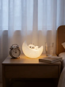 LED Rabbit Night Light, Moon Rabbit Lamp, Bedside Atmosphere Light, Cute Creative Desk Decor, Eid/Easter Gift, Eid Decoration, Suitable For Desk, Bedroom, Study, Home Decor - Multicolor - View 9