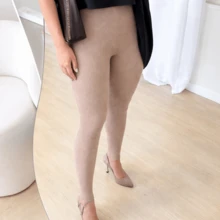 Modal Leggings With Footed Detail - Màu be nude - Xem 2