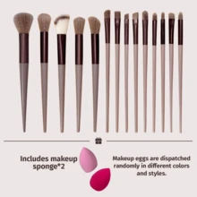 13pcs Makeup Brush Set, Including Eyeshadow Brush, Foundation Brush, BB Cream Brush, Concealer Brush, Soft Multi-Functional Makeup Tools, Made Of Soft Fiber Material, Portable For Travel, Suitable For Vacation, Beach And Other Occasions, An Ideal Gift For Women And Girls, Also A Must-Have Item For The 2026 Christmas Advent Calendar, Can Be Used For Makeup And Beauty, A Perfect Choice For Valentine's Day Gifts.,Giveaways - Multicolor - View 15