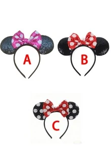 1 Stück Polka Punkt Schleife Haarband, glänzende Punkt Schleife Haarband, funkelnder Ohr Dekor Haarband, süßes Cartoon Ohr Design, Pailletten Ohr Haarband, geeignet für Studentenpartys, Maskenpartys, Cosplay, Themenparks, perfektes Geschenk für verschiedene Anlässe, geeignet für Teenager, Erwachsene und Paare, ideales Accessoire für Prinzessinnen-Rollenspiel, Geburtstagsfeiern und Weihnachtspartys (Farbe und Stil werden zufällig gesendet) Haarband Diadema Haar Reifen - Zufälliger Stil - Übersicht 8