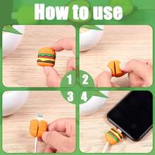 10PCS Cute Fruit Animal Charging Buddies, Charger Cable Protect Sets Compatible With Iphone Compatible With (Funny Gifts) - Multicolor - View 4