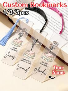 Personalized Acrylic Tassel Bookmarks (1/3/5 Per Pack) – Customizable With Text And Designs, Making Them The Perfect Gift For Book Lovers, Holidays, And Teachers. Also Suitable As Home Decor, Wedding Gifts, And Presents For Other Book Lovers. - Multicolor - View 1