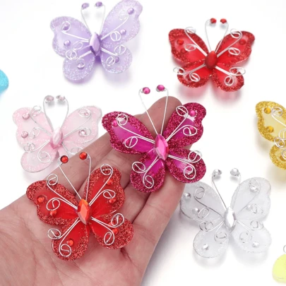 13 miếng dán hình bướm 3D nhiều màu sắc, mô phỏng hình ảnh bướm trong suốt, dùng để tự làm kẹp tóc, đinh tán trang trí, thiệp quà tặng, đồ trang trí nhà cửa.