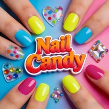 NailCandy 10 PCS Handmade Duckbill Press-On Nails | Pink-Black Y2K Cow Print & Bow Nails With Crystal & Bow Designs, Playful & Edgy Nail Art For Stylish Looks - 黑色 - 查看 7