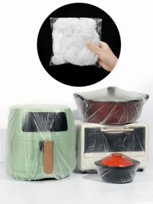 1/5/10/30/50/100 Pieces Of Universal Transparent Dust-Proof Covers, Water-Proof, Oil-Proof And Dust-Proof. Suitable For Household Appliances Such As Microwave Ovens, Electric Fans, Rice Cookers, Baking Trays And Microwave Fan-Electric Heaters, Electric Heaters. - One Size Fits All - View 1