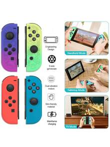 Switch Joy-Con Controller Left & LED Right Wireless Pair Gamepad Joypad - Tím Cam - Xem 3