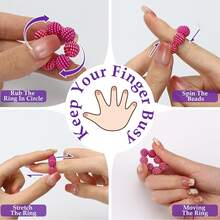 5件套迷你手指按摩玩具，串珠指环减压玩具，便携式指尖玩具 - 彩色 - 查看 3
