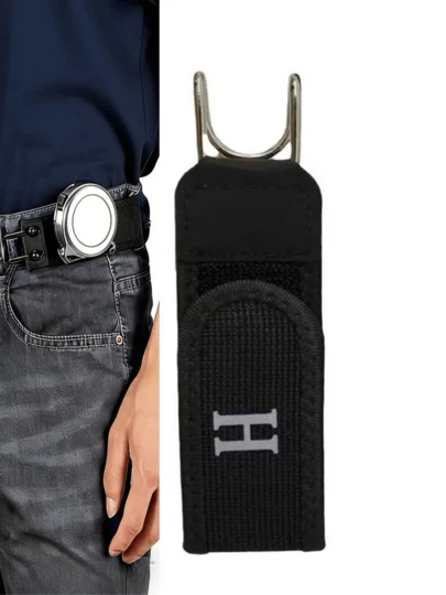 2 piezas Hebilla sin hebilla, Gancho de cinturón táctico de metal elástico, Cinturones de cintura invisibles sin hebilla unisex para trabajo y EDC