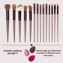 13pcs Makeup Brush Set, Including Eyeshadow Brush, Foundation Brush, BB Cream Brush, Concealer Brush, Soft Multi-Functional Makeup Tools, Made Of Soft Fiber Material, Portable For Travel, Suitable For Vacation, Beach And Other Occasions, An Ideal Gift For Women And Girls, Also A Must-Have Item For The 2026 Christmas Advent Calendar, Can Be Used For Makeup And Beauty, A Perfect Choice For Valentine's Day Gifts.,Giveaways - Multicolor - View 12
