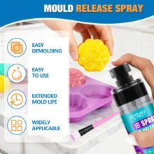 240ml/120ml Mold Release Spray, Silicone Mold Release Spray, Water Based Fast Drying Odorles Non-Stick Suitable For Demolding Candles, Plaster, Soap And Epoxy Resin From Plastic, Plaster, Metal Various Molds. - 120ml - View 2