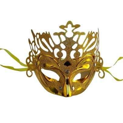 Máscara Dupla Dourada Carnaval Veneziana Festa Casamento