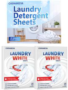 2-In-1 Whitening Laundry Sheets - Nano Bubble Stain Remover + Whitening Booster, Anti-Yellowing - Multicolor - View 10