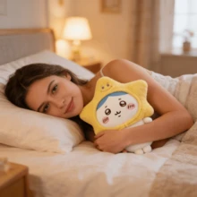 Series Small Standing Plush Doll With Star Hat Hachiware Stuffed Doll, Birthday/Holiday Gift - Blue and Yellow - View 5