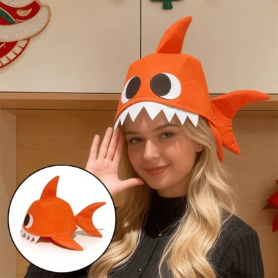 2 piezas Sombreros de fiesta divertidos y lindos, decorados con patrones de cangrejo y tiburón, adecuados para carnavales, San Valentín, fiestas de cumpleaños y eventos temáticos, agregando ambiente a la ocasión, sombreros de utilería para disfraces. Este tocado unisex también se puede usar como accesorio para fotos, aplicable para San Valentín, Pascua y diversas ocasiones