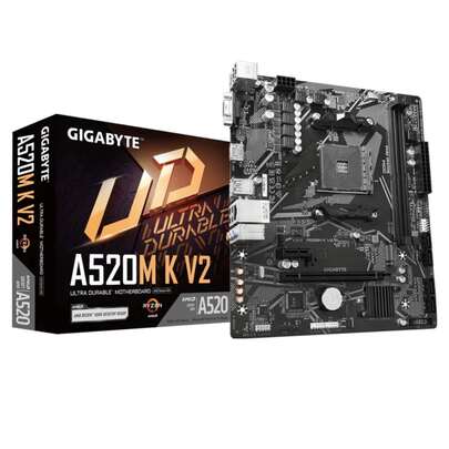 Placa Mãe A520M K V2 NVMe DDR4 AM4 AMD Ryzen 5000 Gigabyte