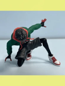 漫威蜘蛛侠平行宇宙迈尔斯·莫拉莱斯蜘蛛侠双头可动人偶玩具，收藏模型，生日礼物，派对礼品，桌面装饰，青少年玩具，万圣节礼物，复活节礼物，学生必备，多场景适用！ - 彩色 - 查看 3