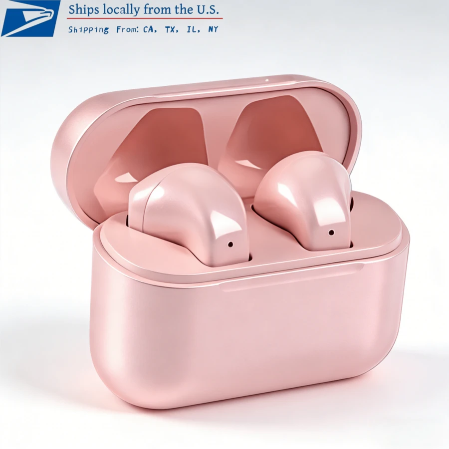 2026 New Wireless Earphones, Wireless Bluetooth Earphones, Active Noise Cancelling Earphones, Wireless Charging Case With Microphone, Long-Lasting Playback Time, In Ear High Fidelity Stereo Earphones, Suitable For Android Phones - 5S粉紅色 - 查看 1