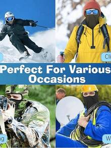 1 Pc Black Full Face Balaclava Mask, Breathable Mesh Fabric Face Cover, Lightweight Ski Mask For Outdoor Activities, Versatile Neck Gaiter & Face Shield, Windproof Face Mask For Cycling Hiking Camping, Stretchable Fabric Balaclava For Men & Women - 黑色 - 查看 8