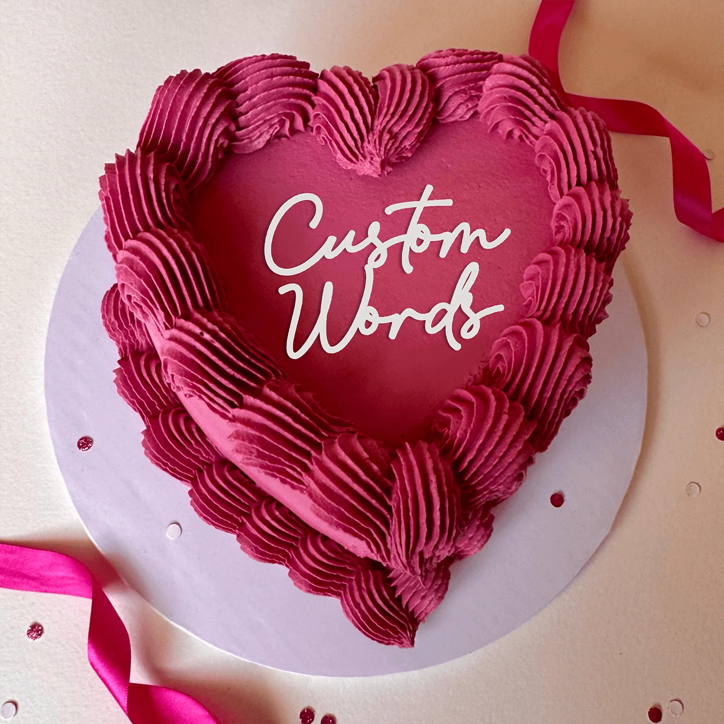 Customized Cake Decorations - Personalized Cake Decorations - Bento Heart Shape - Customizable Text, Name, Age, Mirror And Glitter Options - Anniversary, Birthday Party, Valentine's Day Cake Decorations