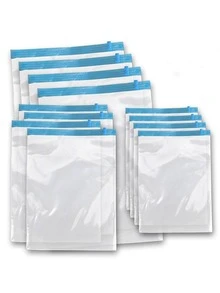Travel Compression Bags, Travel Accessories, Space Saving Bags, No Vacuum Or Pump Needed, Travel Essential Vacuum Storage Bags, Travel And Home Organization Bag Set (Blue), Clothing Storage, Packing Cubes, Travel Storage Bag Set, Packaging Bags, Back To School, School Bag, Travel Essentials, Beach Summer Vacation Travel Organizer - Multicolor - View 11