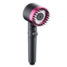 三档可调手持花洒，水流可调，圆形按摩花洒，花洒喷嘴，浴室五金件，浴室配件（不含软管） - 彩色 - 查看 12