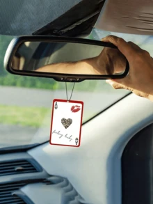 一套5件装豹纹图案A、豹纹图案8、豹纹嘴唇形状汽车香氛套装、可爱粉色蝴蝶结樱桃香味汽车装饰，适合年轻女孩，汽车香氛 - 彩色 - 查看 15