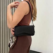 Women's Baguette Shoulder Bag - Black - View 1